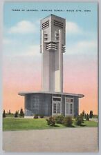 Linen~Sioux City Iowa~Tower of Legends~Singing Tower~Vintage Postcard picture