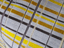 Kravet, Plaid Cut Velvet Upholstery Fabric. Gray/Mustard, Yellow, 6.6 Yards picture