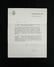 Antiqe Royalty Duke Prince Philip Signed Document Royal Letter Buckingham Palace picture