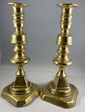 Pair of Antique Brass Candlesticks - 10