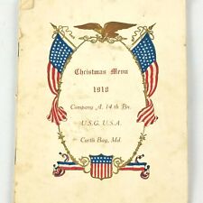 Christmas Dinner Menu And Roster Company 1918 A 14th Battalion Curtis Bay MD USA picture