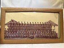 WWII US Infantry HQ26 Panoramic Military Group Photo Original Frame B&W Good picture