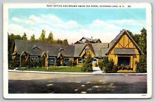 Post Office & Brown Swan Tea Room, Schroon Lake, New York c1934 Postcard S3401 picture