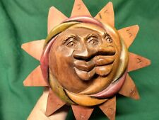Hand Carved Wooden Art Relief Sun/Moon Double Face 10