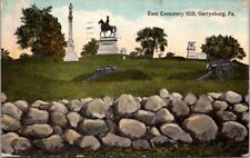 Gettysburg, Pennsylvania PA - View of East Cemetery Hill - Vintage Postcard 1918 picture