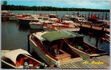 Postcard Vintage Chrome Marina Boats West Nyack New York NY picture