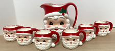 Napcoware Napco Japan Santa Pitcher With 6 Mugs Vintage Christmas NICE picture
