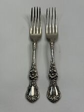 2 pc R Wallace 1835 Floral silverplate Forks picture