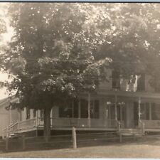 c1910s Large Colonial House w/ Deck / Porch RPPC Farm Home Photo Homestead A156 picture