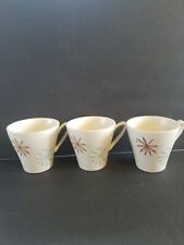 3 Vintage Stetson Atomic Coffee Cup blue brown made in USA Flower HTF Rare  picture