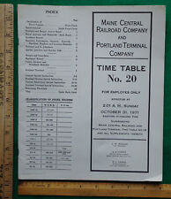 Maine Central RR MECRR Portland Terminal Company ETT October 31 1971 #20 picture
