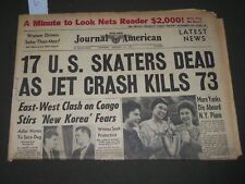 1961 FEBRUARY 15 NY JOURNAL AMERICAN NEWSPAPER - 17 U. S. SKATERS DEAD - NP 2926 picture