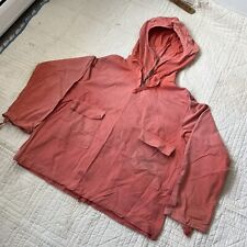 Vintage 1940s WW2 US Navy Gunner Smock Anorak Jacket Red Overdyed Canvas Size XL picture