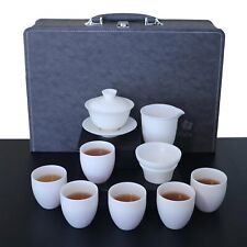 Ice Seed Jade Tea Set, Luxury Gaiwan Tea Set, High-end Kung Fu Tea Set, 6 cup... picture
