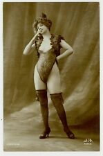 Female Smoking Cigarette 1900 Lingerie Stockings RPPC Vintage Prostitute  picture
