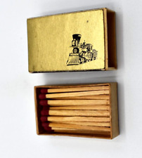 Rare Vintage Railroad Matchbox from Italy, Gold Cover Locomotive, Full Box picture