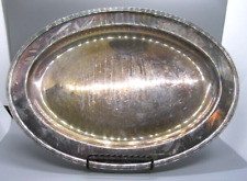 Vintage Oval Serving Platter Dish Silver Plate 14-inch Simple Elegant picture