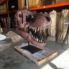 Jumbo T-Rex Skull On Base Life Size Resin Statue Jurassic Theme Prop Display picture