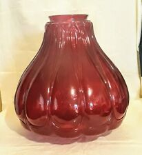 Mid Century Ruby Red Glass Shade/Hanging Lamp 15