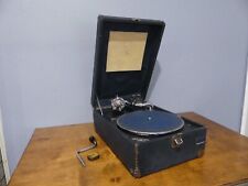 His Master's Voice Antique Portable Wind-Up Gramophone Victrola w/ 5B Soundbox picture