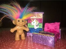 Russ PRIDE Troll Doll Display,  w/ Unicorn Bedroom Set   picture