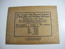 Vintage Bread Board Sign, THE VENEER PLYWOOD INDUSTRY of Wisconsin + Northern MI picture