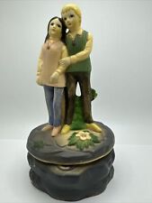 Vtg Price Imports Lovers Music Box Plays Love Story Song Japan 1970’s 7” H picture