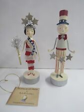Bethany Lowe Set Of 2 Americana Patriotic Uncle Sam And Miss 1776 New picture