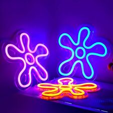 3 Pcs Flower Neon Sign Flower LED Light Signs Retro LED Signs Flower Shaped N... picture