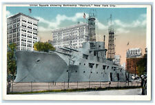 c1920's Union Square Showing Battleship 