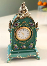 Fancy Mantle clock Minature green Victorian popular imports picture