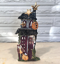 Blue Sky Heather Goldminc Halloween Spooky Howl House Tea Light Candle Holder picture