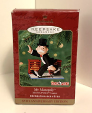 Mr. Monopoly Keepsake Hallmark Christmas Ornament Box 2000 65th anniversary Ed. picture