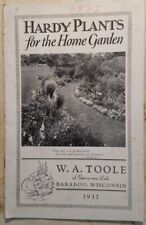 1937 Hardy Plants for the Home Garden Catalog W.A. Toole Baraboo, Wisconsin WI picture