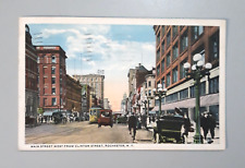 Vintage 1916 Postcard Rochester NY - MAIN STREET WEST FROM CLINTON picture