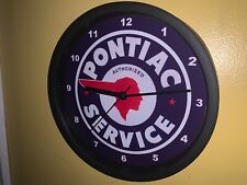 Pontiac Service Motors Auto Garage Man Cave Advertising Wall Clock Sign picture