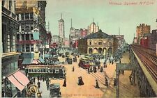 1912 NEW YORK POSTCARD: TROLLEYS, BUILDINGS, HERALD SQUARE, NYC, NY picture