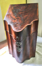 Antique Mahogany knife box late 18th early 19th cent., orig.silver mount picture