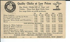 AY-118- Hillpot Quality Chicks 1930's to 40s Advertising Pre Paid Postcard Vintg picture