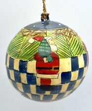 CUTE Wood Hand Painted Ball Christmas Ornament 2.75