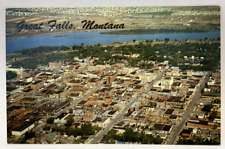 Aerial View, Great Falls, Montana MT Vintage Chrome Postcard picture