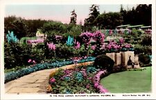 Rose Garden, Butchart's Gardens Victoria BC Canada Hand Color Vintage Postcard picture