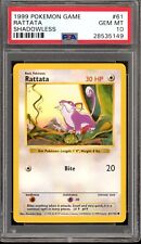 1999 Pokemon Base Set Shadowless Rattata 61/102 PSA 10 Gem Mint picture