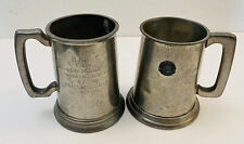 Vintage 1974 English Pewter Tankard Del Air Bay Club Set of 2 picture