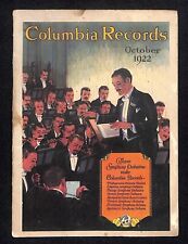 Columbia Records 1922 October New Releases w/ Prices 20pp Scarce picture