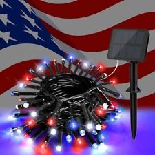  Solar Lights, 4th of July Lights Waterproof Outdoor 39.4ft Red White and Blue picture