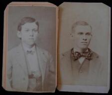 SET OF TWO ANTIQUE CDV PHOTOS YOUNG BROTHERS OR SAME MAN IN LATER YEARS CP196 picture