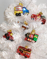 KURT ADLER - SET OF 6 GLASS VEHICLE ORNAMENTS - NEW IN BOX picture