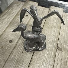Vintage Michael Ricker Limited Edition Signed Pewter Sculpture Pelicans #423/750 picture
