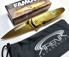 Famous Star Strap Goldie Manual Pocket Knife FSAS Travis Barker Blink 182 READ picture